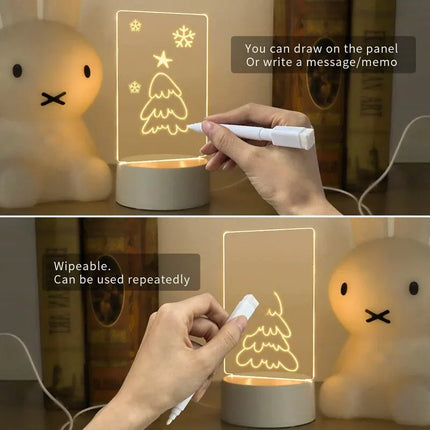 Creative LED Writing Board Lamp Acrylic Message Pad