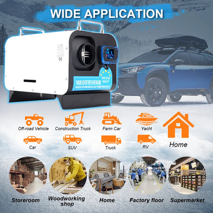 2/5/8KW All-in-one Air Diesel Parking Heater Car Heater Diesel Air Heater With Silencer Remote Control Truck Boat Bus RV Trailer