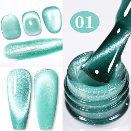 BORN PRETTY 10ml Rainbow Purple Water Light Cat Magnetic Gel Nail Polish Shining Sliver-light Holographics Semi Permanent UV Gel