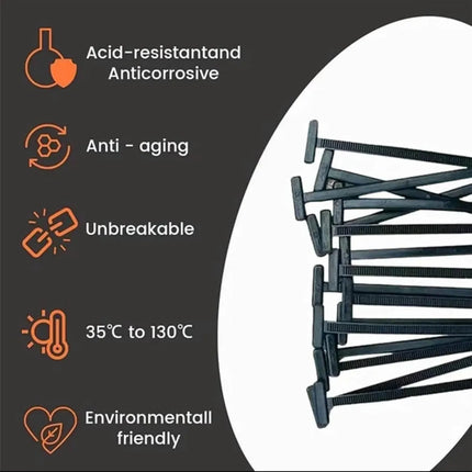 100Pcs Nylon Universal Cable Tie Buckle, Heavy Duty Self-Locking Nylon Zip Ties Holder, Multipurpose Plastic Cable Ties Tool