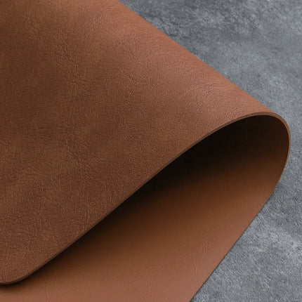 Square Double-Layer Cowhide PU Leather Placemat