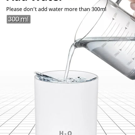 Portable LED light mini 300ml h2o Spray Mist humidifier Double Wet Aroma Essential Oil Diffuser Car usb air humidifier