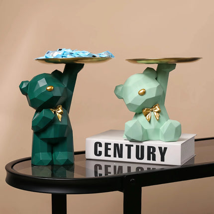 Cute Resin Geometric Bear Storage Tray