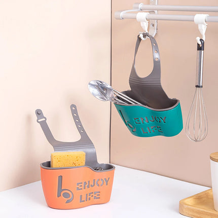 Hot Home Storage Drain Basket Kitchen Sink Holder Adjustable Soap Sponge Shlf Hanging Drain Basket Bag Kitchen Accessories
