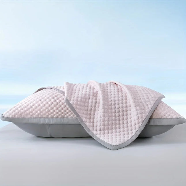 Summer Cooling Pillowcase Solid Color Ice Bean Bean Pillowcase Cool Feeling Air Conditioning Cover Washable (No Pillow) 48x74cm