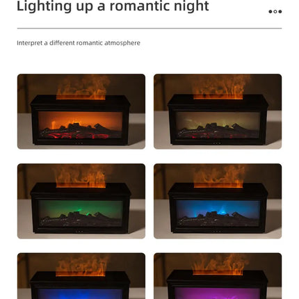7 colors of essential oil fireplace diffuser mini flame aromatherapy fireplace humidifier aromatherapy oil diffuser