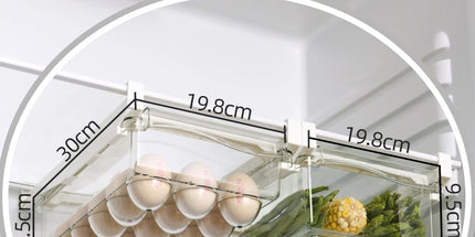 Hanging Refrigerator Box Eggs Fruit Food Vegetable Storage Slide Out Drawer Tray Transparent Fridge Container Kitchen Organizer