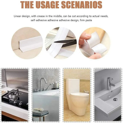 Bathroom Shower Sealing Tape Sink Bath White Pvc Self Adhesive Waterproof Wall Sticker For Bathroom Kitchen Caulk Sealing Strips