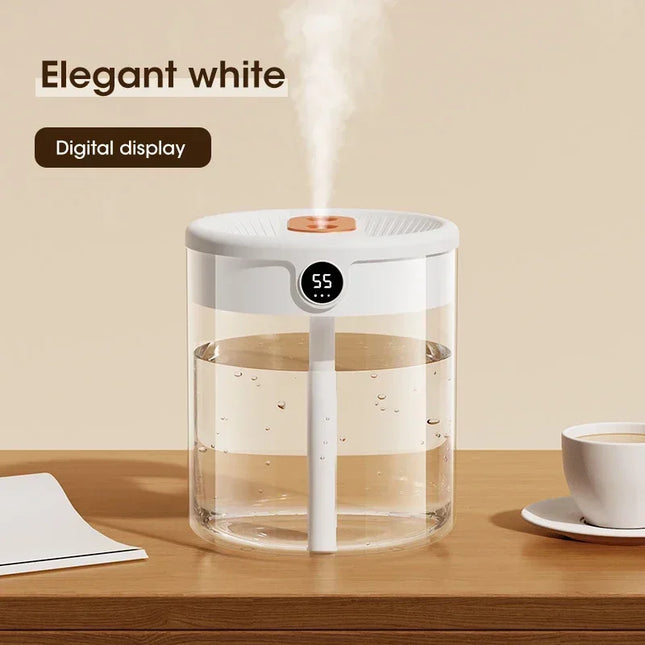 Dual Nozzle Humidifier Multifunctional Household Atomizer 2L Night Light Intelligent Digital Display Bedroom Office Fresh Air