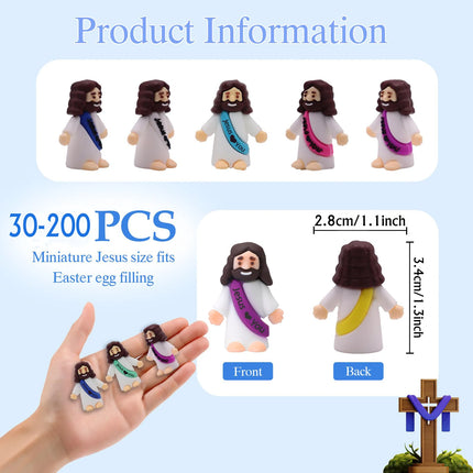 50-200Pcs Mini Jesus Figures Jesus Loves You Christ Toys Multicolor Tiny Jesus Figures Religious Party Favors Easter Egg Stuffer