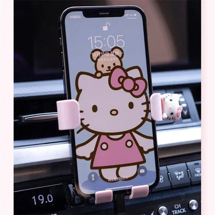 Hello Kitty Cell Phone Car Bracket Car Fragrance Air Vents Suction Cup Support Car Ornaments Car Fragrance Car Decoration