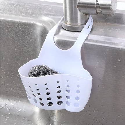 Hot Home Storage Drain Basket Kitchen Sink Holder Adjustable Soap Sponge Shlf Hanging Drain Basket Bag Kitchen Accessories