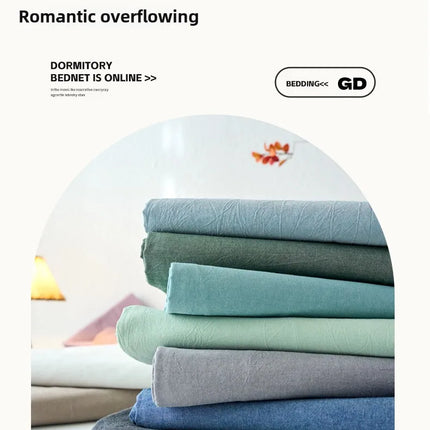 2025 New All-cotton Quilt Cover Class A Yarn-dyed Washed Cotton Single Bed Cover Solid Light Blue Breathable Bedding 220x240