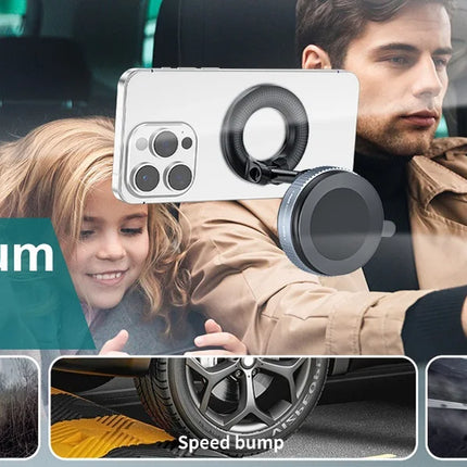 Vacuum Suction Magnetic Phone Holder for Magsafe 360° Adjustable Car Phone Mount & Retractable Vacuum Cell Phone Holders Phones