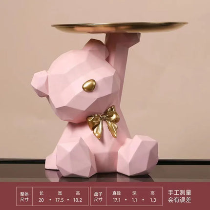 Cute Resin Geometric Bear Storage Tray