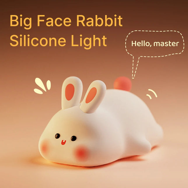 LED Night Light Cute Animal Panda Rabbit Illumination Light USB Charging Timed Bedside Decoration Children's Desktop Light Birth