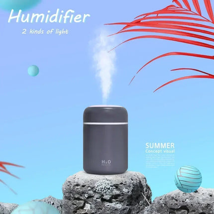 Portable LED light mini 300ml h2o Spray Mist humidifier Double Wet Aroma Essential Oil Diffuser Car usb air humidifier