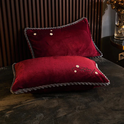 Winter Milk Velvet Quilt Duvet Cover Bedding Set Warm Thicken Bed Quilt Cover Double Bed Cover Queen King Comforter Cover 220x24