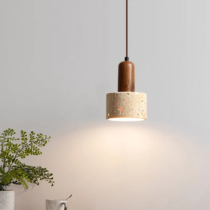 Popular Wabi Sabi Travertine Droplight Over Dining Desk Kitchen Island Yellow Marble Restaurant Decor Pendant Lamp Bedside