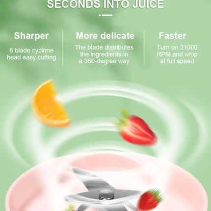 Electric Juicer Cup 6 Blades Blender Milkshake Machine USB Portable Fruit Milk Mixing Tool Mini Fresh Juice Blender Sport