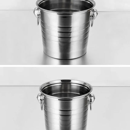 1L/3L/5L Portable Stainless Steel Ice Bucket Comfort Handle Eco-Friendly Freezer Cooler Bar Supplies Kitchen Accessories