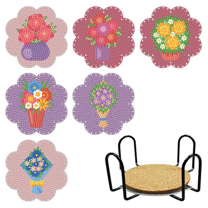 6/9Pcs DIY Diamond Painting Christmas Coaster Ornament Santa Snowman Drink Cup Cushion Diamond Embroidery Kit Xmas Kitchen Decor