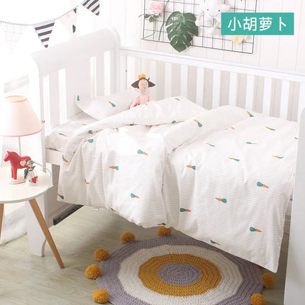 3Pcs Set Newborn Baby Bedding Sets Cotton Cartoon Printing Infant Toddlers Bed Sheet Pillowcase Duvet Cover Case Blanket Kids