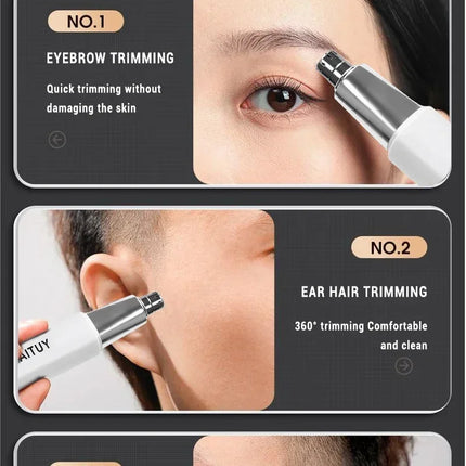 2 In 1 Electric Portable Ear And Nose Hair Trimmer Clipper 2024 Professional Painless Portable Eyebrow For Men