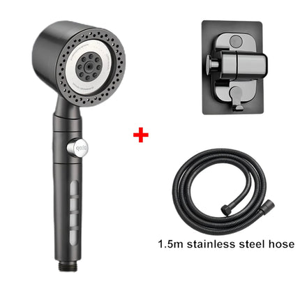 5 Modes Spray Water Saving Shower Head ABS Handheld Spa Showerheads Large Flow Portable Bathroom Filter Shower Faucet Nozzle Set