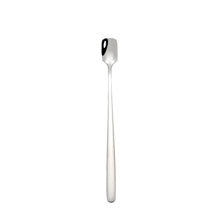 Stainless Steel Two in One Teaspoon Long Handle Cutlery Home Coffee Tea Stirring Spoon Tableware Mini Scoop Utensils for Kitchen