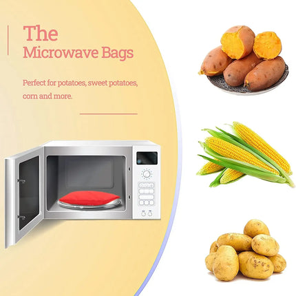 Reusable Microwave Potato Cooker Bag Washable Tortillas Cooker Pockets Corn Cooking Bag Microwave Baking Bag Kitchen Gadgets