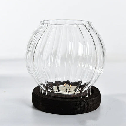 Transparent Glass Candle Holder