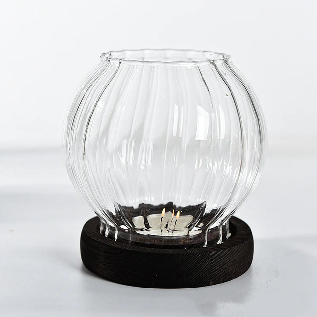 Transparent Glass Candle Holder
