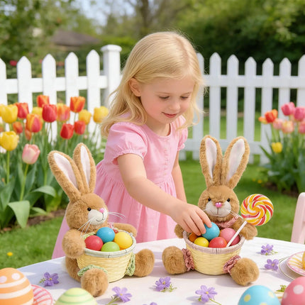 Easter Basket Cute Bunny Shape Eggs Container Candy Storage Basket for Kids Party Home Holiday Family Gatherings Food Snacks