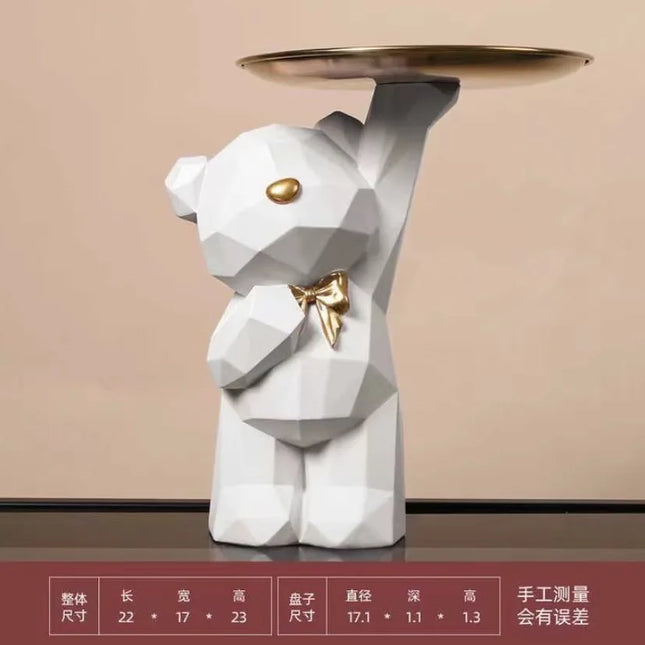 Cute Resin Geometric Bear Storage Tray