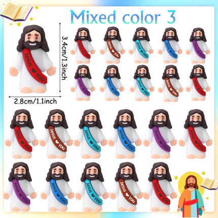 50-200Pcs Mini Jesus Figures Jesus Loves You Christ Toys Multicolor Tiny Jesus Figures Religious Party Favors Easter Egg Stuffer