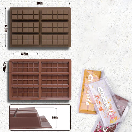 10 Grids Silicone Molding Chocolate Bar Mold Non-Stick Reusable Kitchen Deep Chocolate Mold Multipurpose Large Candy Molds