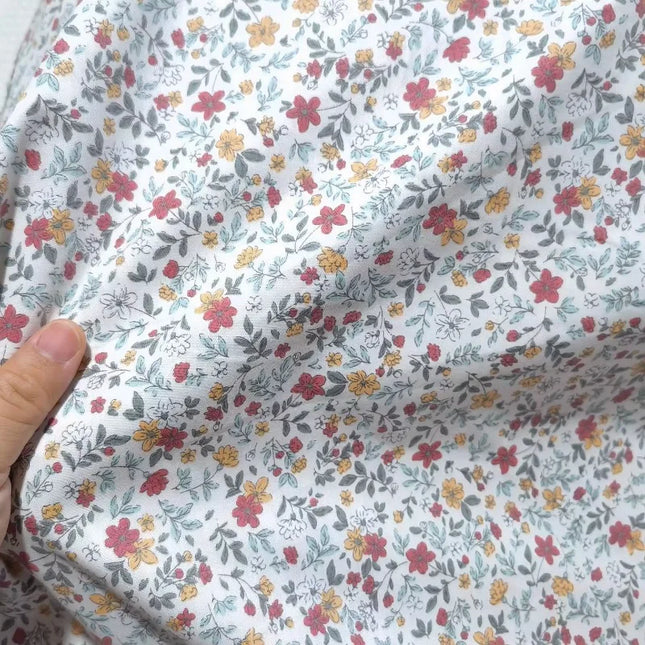 235xx50cm Floral Print Fabric with Small Patterns for Shirts, Dresses, DIY Crafts, and Bedding