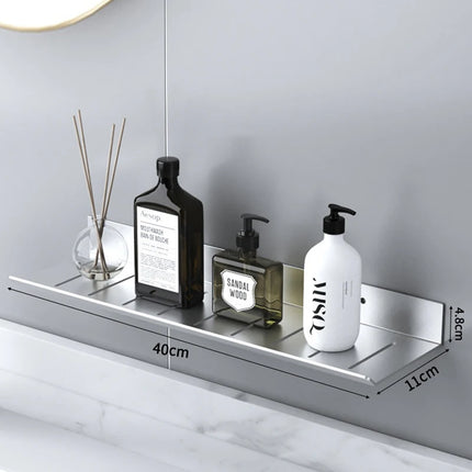 ULA Bathroom Storage Rack 30-50cm Modern Bathroom Shelves Black Silver Kitchen Wall Shelf Home Accessories