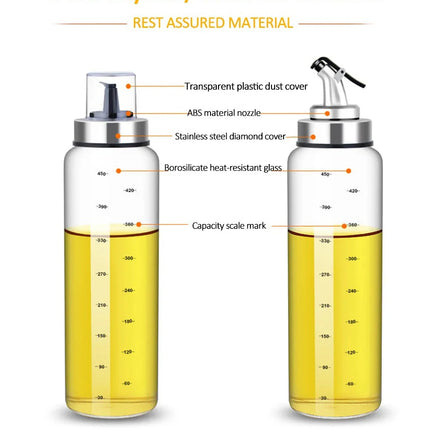 180/300/500ml Cooking Seasoning Oil Bottle Sauce Bottle Glass Storage Bottles for Oil and Vinegar Oil Dispenser For Kitchen