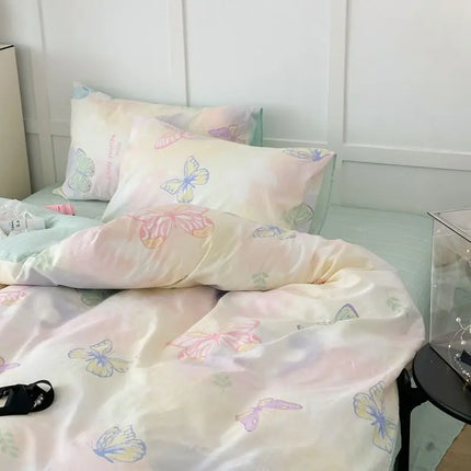 Summer Bedding Set 2024 Ins Twin Queen Duvet Cover Flat Sheet Pillowcase No Filler Girl Boys Hotel Home Bed Linens