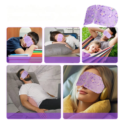 12 Pieces Disposable Steam Eye Mask Lavender Aroma Eye Masking Moisturizing Heat Therapy Pad Sleeping Relaxation Eyes Masking