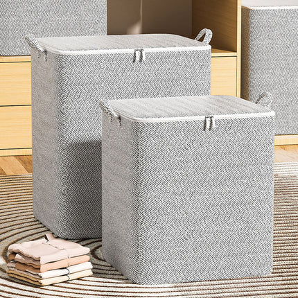 Large Capacity Clothes Storage Bag Organizer With Reinforced Handle For Blankets Bedding Foldable With Zipper Storage Bag