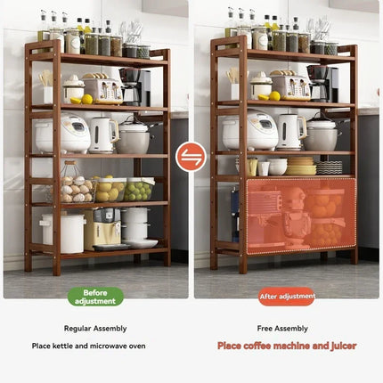 Kitchen shelf, floor standing multi-layer product collection, household pot seasoning shelf, fruit and vegetable bowl and dish s