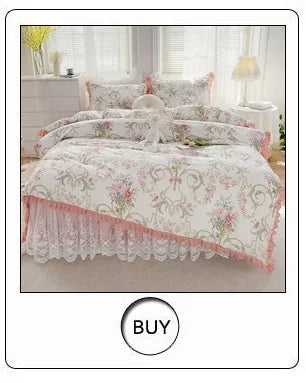 Romantic French Vintage Carved Velvet Lace Ruffles Flowers Embroidery Bedding Set Velvet Fleece Duvet Cover Bed Sheet Pillowcase