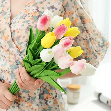 10Pcs Artificial Realistic Touch Tulip Flowers
