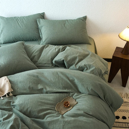2025 New All-cotton Quilt Cover Class A Yarn-dyed Washed Cotton Single Bed Cover Solid Light Blue Breathable Bedding 220x240