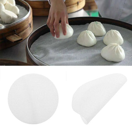 Non-Stick White Silicone Steamer Pad Dim Sum Paper Restaurant Steamers Mat Cooking Tools Kitchen Accessories