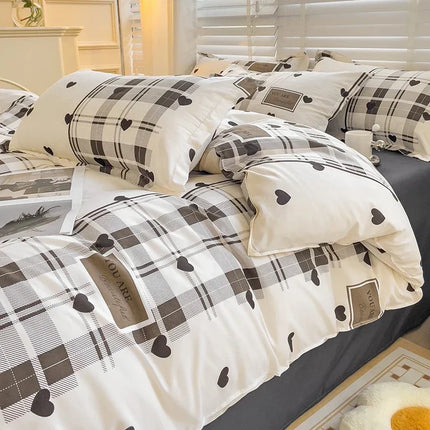 Cartoon Style Bed Sheet Set For Kids Cute Bunny Printed Bedding Set Breathable Durable постельное белье 이불세트 Queen/King Bedding