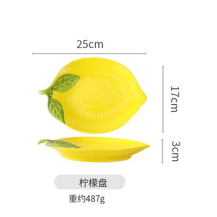 Creative Cartoon Lemon-Shaped Ceramic Bowl